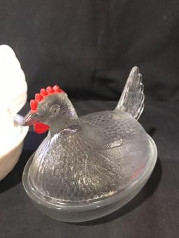 Vintage Hens On Nest - Westmorland (milkglass)
