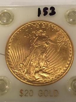 GOLD 1927 Saint Gaudens Gold $20 Double Eagle With Motto - In God We Trust Estimate MS