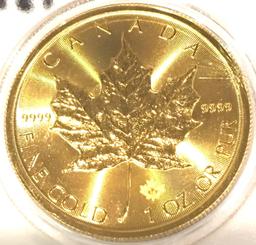 GOLD 2016 $50 Dollar Canada 1 oz Gold Maple Leaf UNC Estimated MS