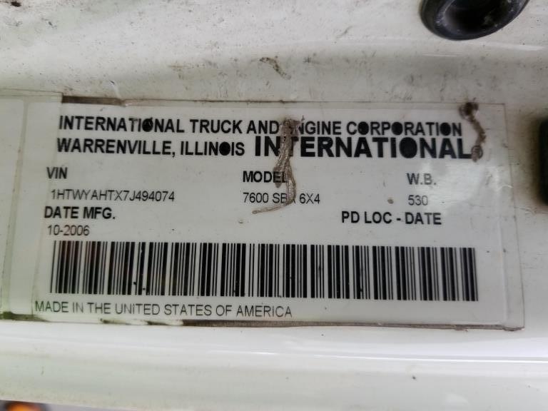 2007 International 7600 Tri-Axle Dump Truck