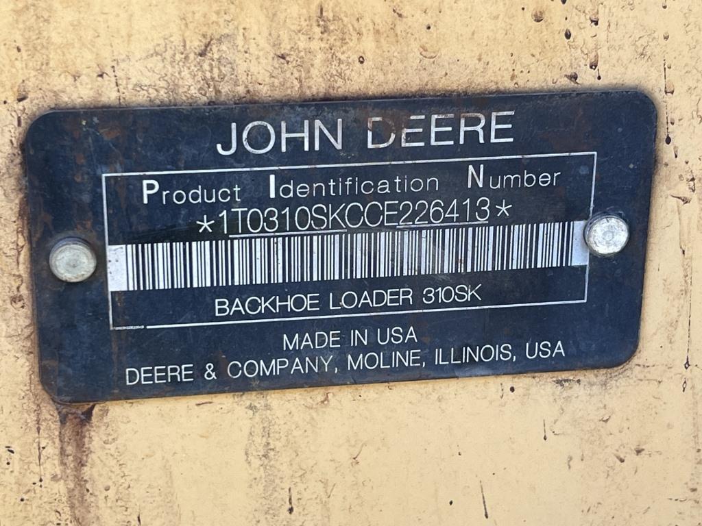 2012 John Deere 310SK 4x4 Loader Backhoe