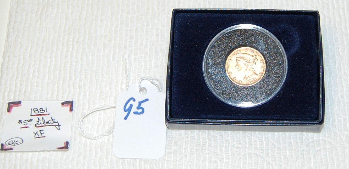 1881 Liberty $5 Gold Piece