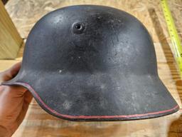 Authentic Nazi Germany WWII Red Stripe Waffen SS Helmet