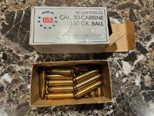 Cal. 30 Carbine 110 Gr. Ball Cartridges