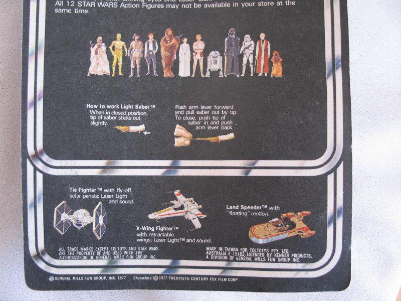 Rare 1977 Star Wars Toltoys 12Back