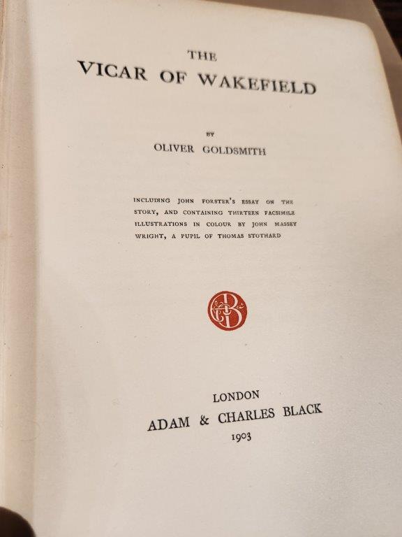 1903 "The Vicar of Wakefield" by Oliver Goldsmith