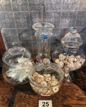 Assortment of Lidded Glass Storage Containers