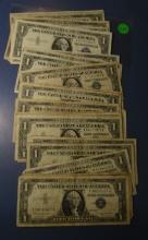LOT OF THIRTY NINE 1957 $1.00 SILVER CERTIFICATE NOTES AVE. CIRC. (39 NOTES