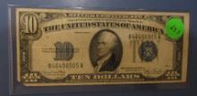 1934-D $10.00 SILVER CERTIFICATE NOTE F/VF