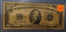 1934-A $10.00 SILVER CERTIFICATE NOTE FINE