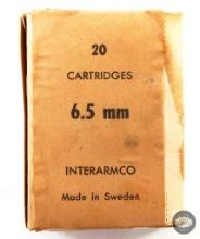 20 Rounds 6.5x55mm Swedish Ammunition
