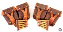 2 Double Mosin Nagant Ammunition Pouches with 35 Rounds Clipped 7.62x54R Ammunition