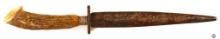 Antique Antler Grip Dagger - 9 Inch Blade