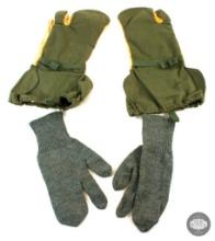 US M1965 Mitten Shells & Liners - Cold Weather Trigger Finger Gloves - Large