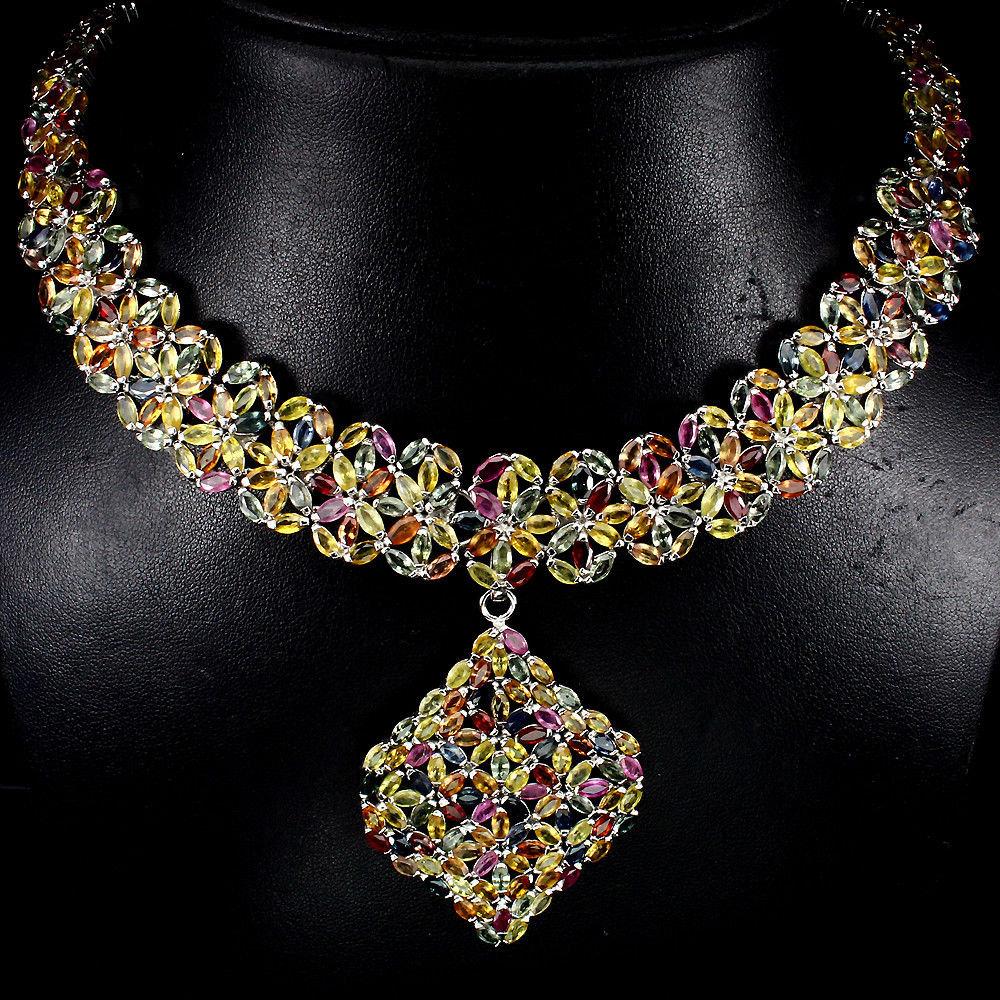 Natural Fancy Sapphire 563 Carats Necklace