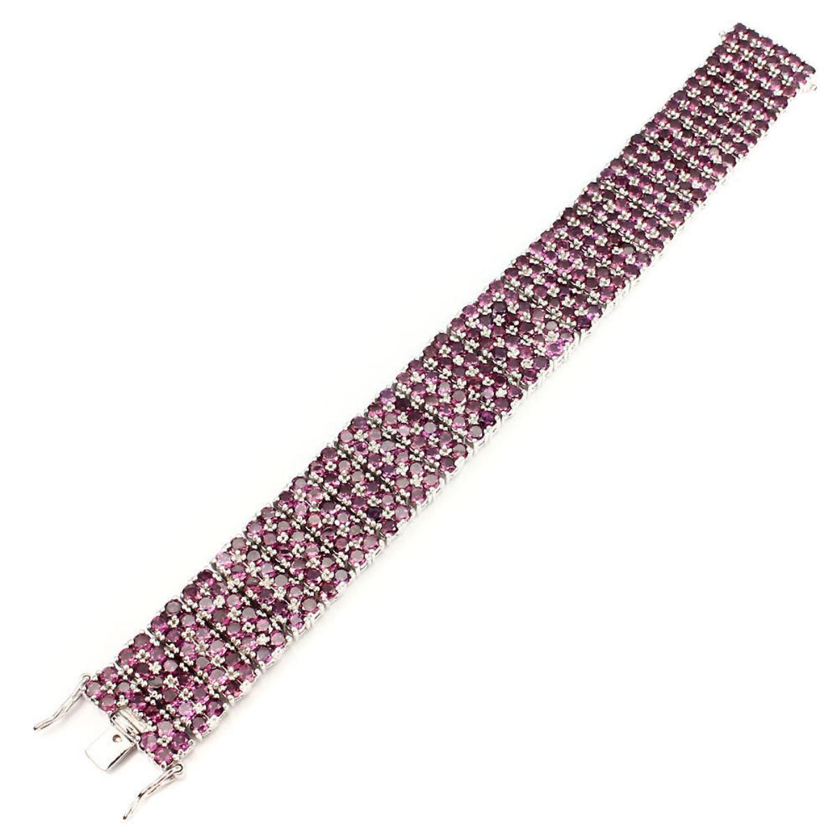 Natural Stunning Raspberry Rhodolite Garnet Bracelet