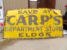 Save At Carp's Department Store Eldon Porc. Sign