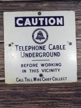 Bell Telephone Underground Cable Porc. Sign