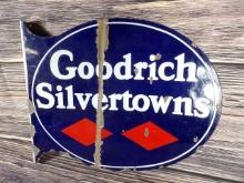Goodrich Silvertowns Tire Porc. Flange Sign