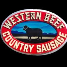 Western Beef Country Sausage Lighted Sign