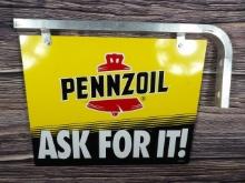 Pennzoil Sign with Bracket