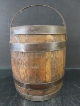 Early Wooden Barrel Paint Pail