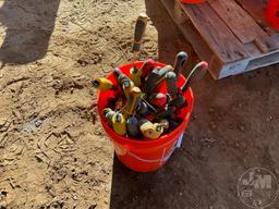BUCKET OF VARIOUS SIZE SCREW DRIVERS & NUT DRIVERS