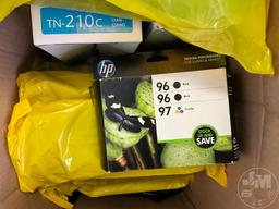 BOX OF VARIOUS TONER CARTRIDGES AND PRINTER INK FOR BROTHER
