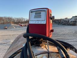 1000 GALLON FUEL TANK, WITH GASBOY 1820 ELECTRIC PUMP SN: 487951 AND HOSE