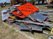 QTY OF MISC CONSTRUCTION ROAD SIGNS