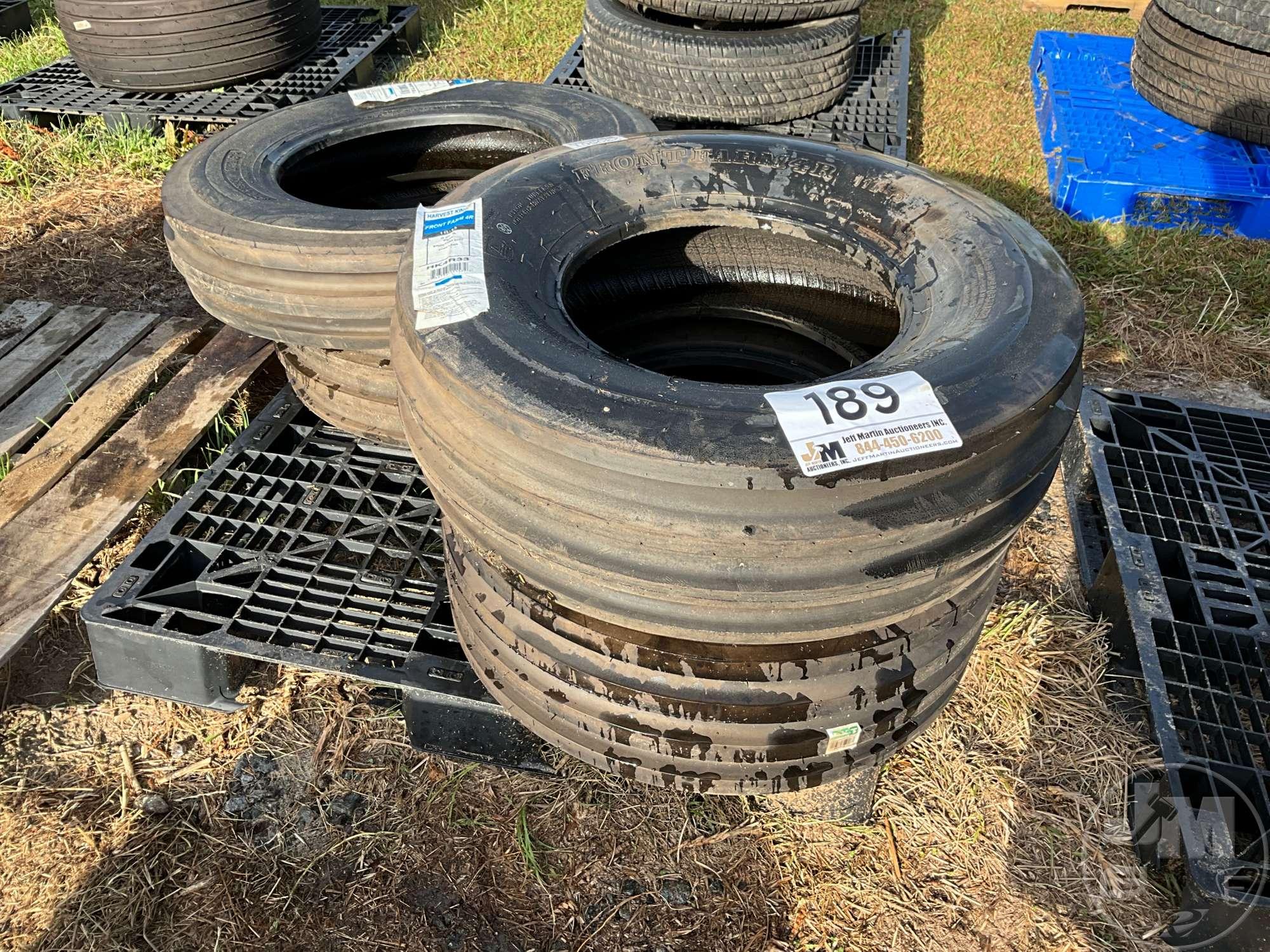 QTY OF (3) 11-15 TRACTOR TIRES, QTY OF (1) 7.50-18