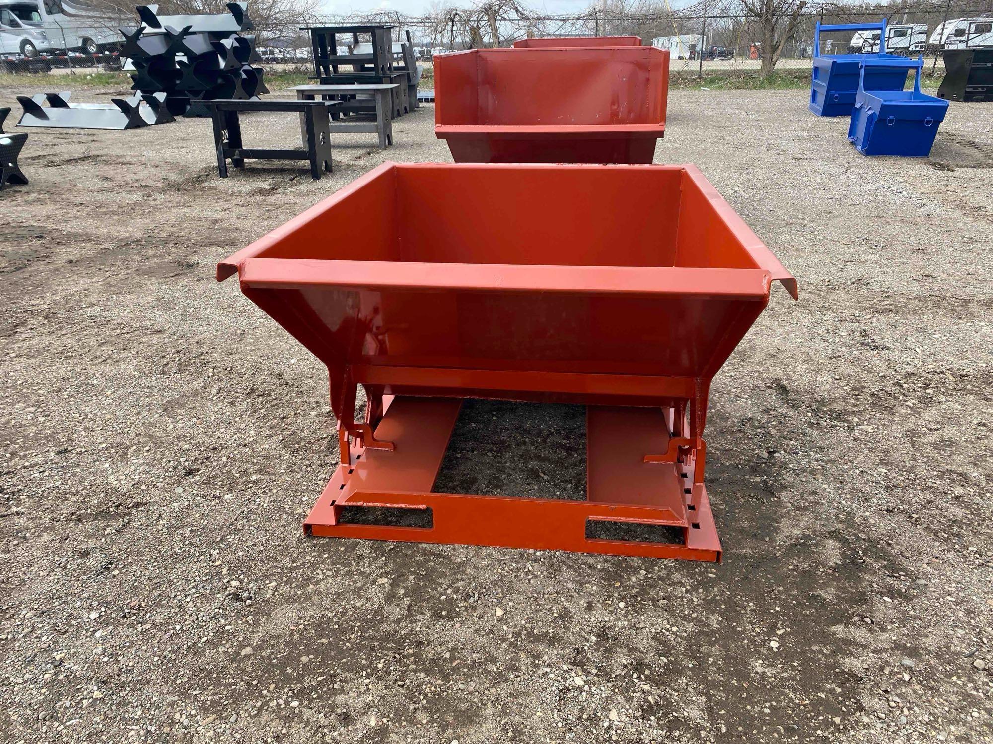 New 1.5 Cubic Yard Self Dumping Hopper with Fork Pockets