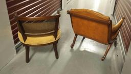 Lot of 2 Unmatched Midcentury Wood Chairs. COOL