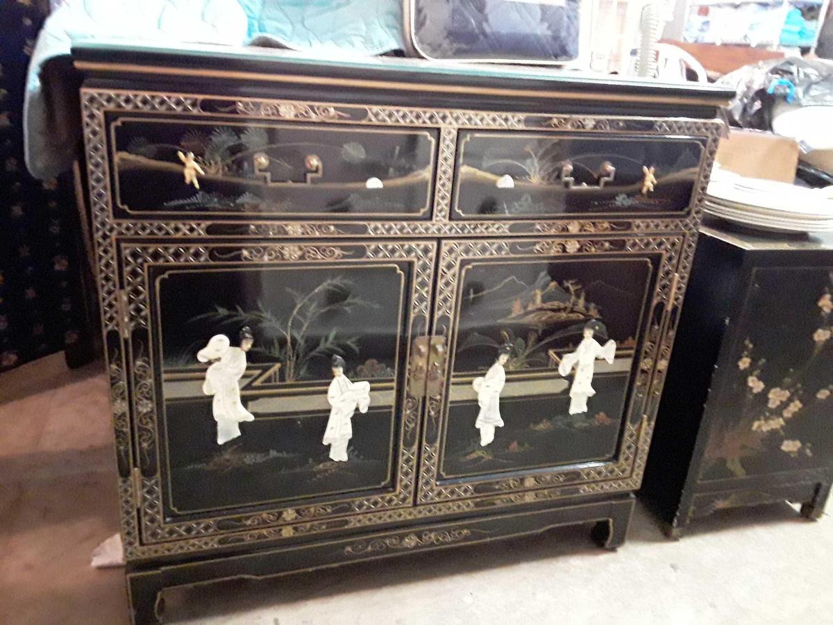 Absolutely Stunning Oriental Cabinet with Beautiful Crafted Ornamentation