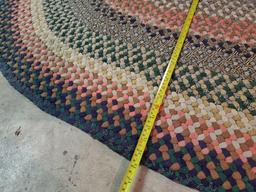 Antique Braided rug, 76 x 53"