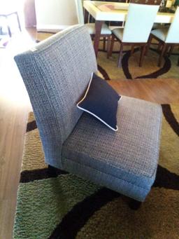 Blue Fabric Accent Chair, Avenue Six Sasha? With Throw Pillow