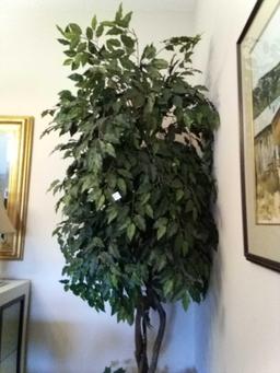Large Artificial Ficus Tree in Woven Basket Planter