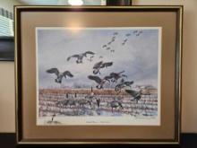Signed/Numbered Print: "Stubblefield Gleaners-Winter Canadas" by Wayne Willis