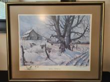 Signed/Numbered Print: "First Snow - Bob White Quail" by Wayne Willis