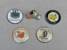 Golf ball marker pins including Masters Augusta georgia