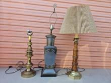 Heavy brass, Wood and Brass, and Heavy Metal LAMP grouping