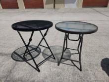 (2) NICE OUTDOOR FOLDING SIDE TABLEs
