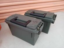 PAIR OF SMALL PLASTIC AMMO BOXES