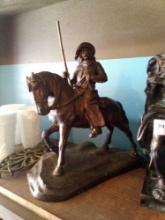 HORSE AND RIDER Sculpture, signed Austin Productions 1972