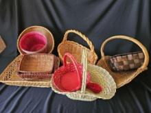 VINTAGE WOOD BOTTOM baskets and MORE VINTAGE BASKETS! And Lots of Them!