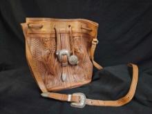 Tooled leather bucket bag, Purse, American West