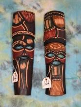 Pair of African Decorative Wood Mask