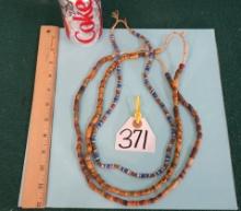 Three Native American Hand Crafted Trade Bead Necklaces