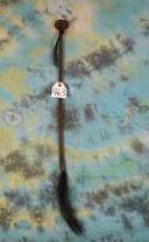 Authentic Native American Made Leather Wrapped Club with Ancient Grooved Hammerstone