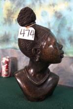 African Woman Head Bust Made from Soapstone Statue